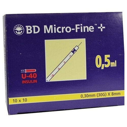 BD MICRO-FINE+ Insulinspr.0,5 ml U40 8 mm