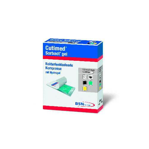 CUTIMED Sorbact Gel Kompressen 7,5x7,5 cm