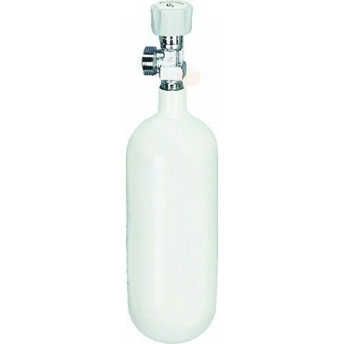 Sauerstoffflasche aus Aluminium 2 Liter gefüllt, mit