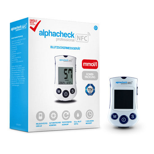 ALPHACHECK professional Blutzuckerm.mmol/l Kombip.