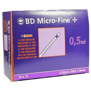 BD MICRO-FINE+ Insulinspr.0,5 ml U100 8 mm