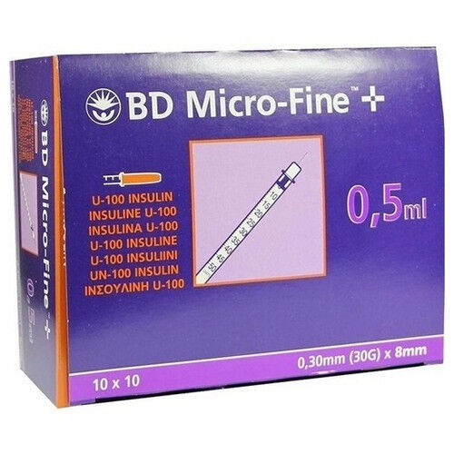 BD MICRO-FINE+ Insulinspr.0,5 ml U100 8 mm