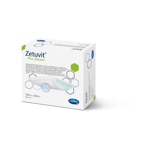 ZETUVIT Plus Silicone steril 12,5x12,5 cm