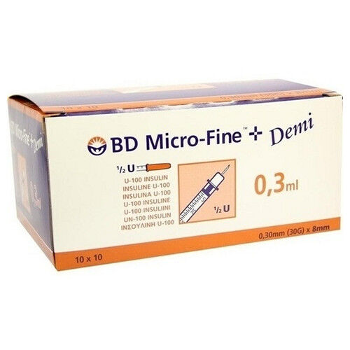 BD MICRO-FINE+ Insulinspr.0,3 ml U100 0,3x8 mm